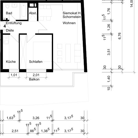 Grundri� Etagenwohnung K�ln / Rath/Heumar
