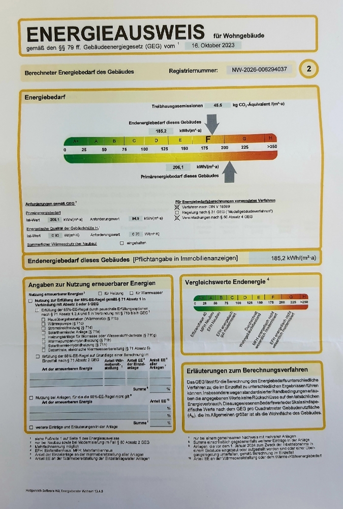 Energieausweis Skala Einfamilienhaus K�ln
